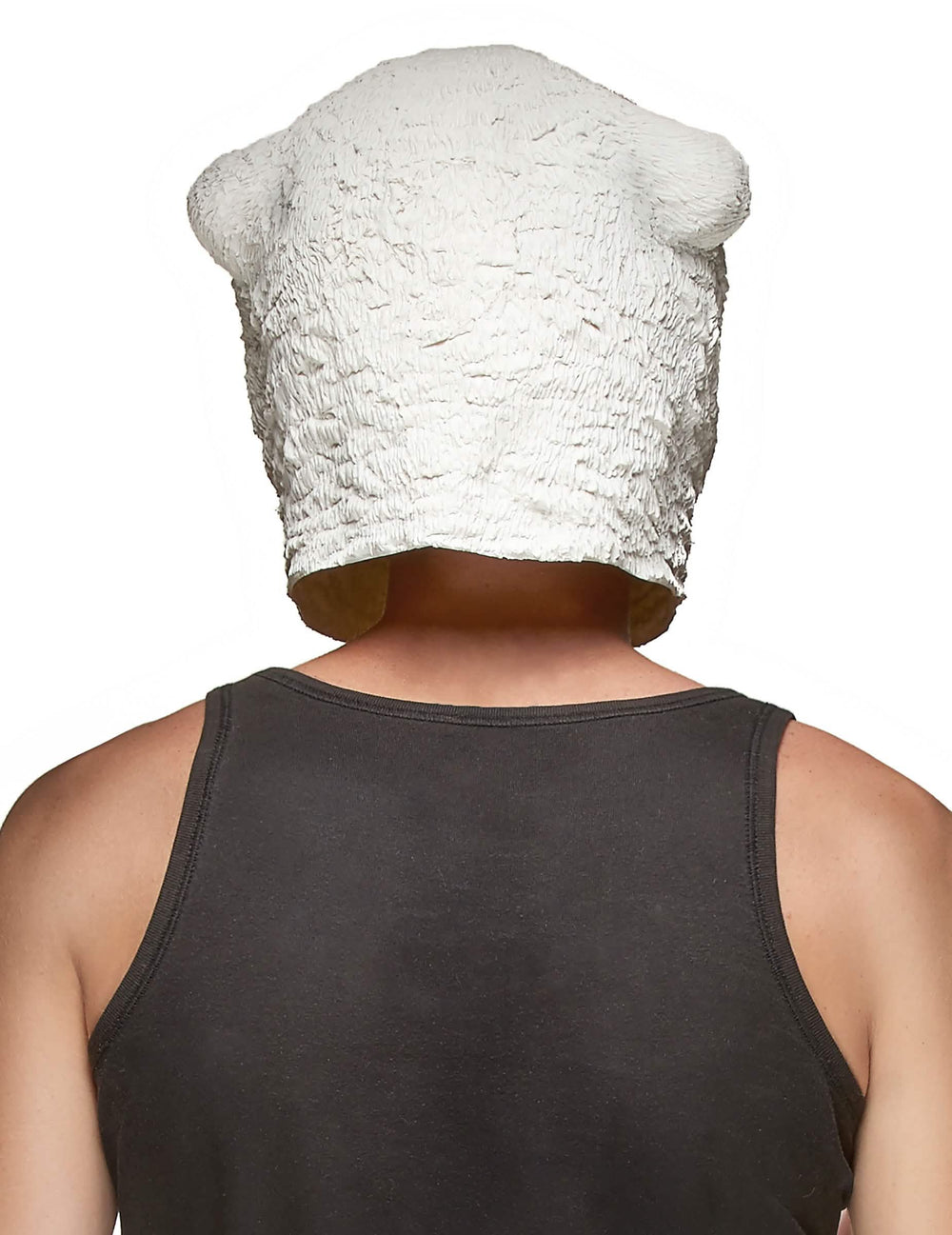 Vista traseira da máscara de látex urso polar