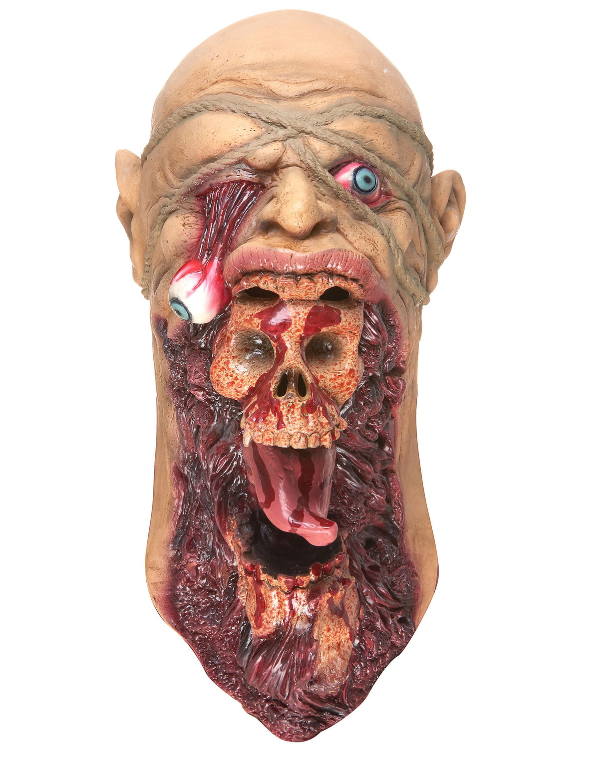 Vue de face du masque en latex zombie dévoreur pour adulte