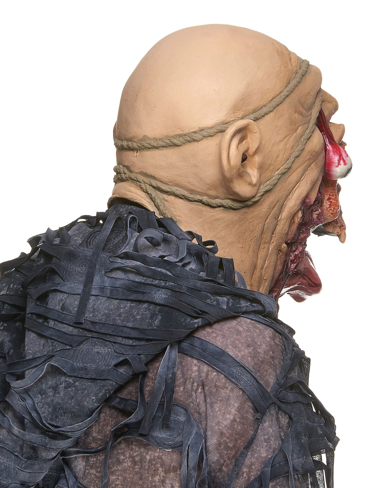 Vue de profil du masque en latex zombie dévoreur pour adulte