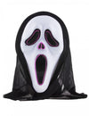 Masque LED fantôme hurlant pour adulte blanc avec contours roses