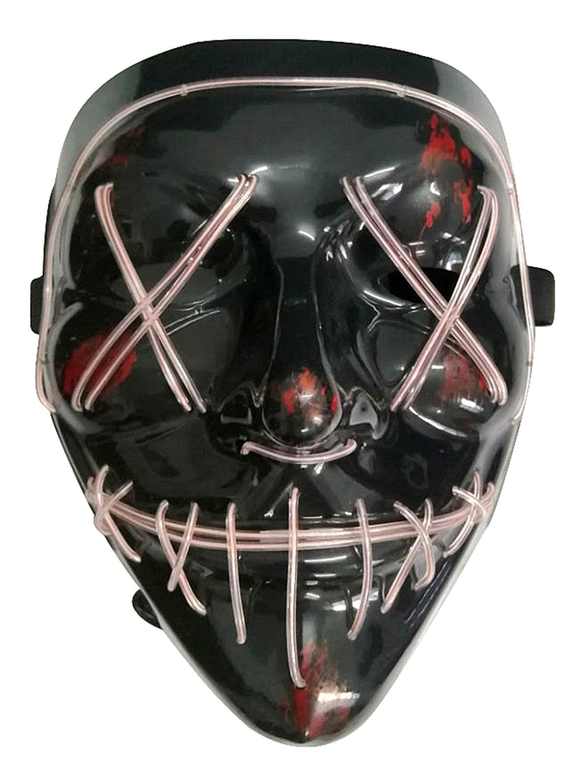 Vue de face du masque led lumineux pour adulte