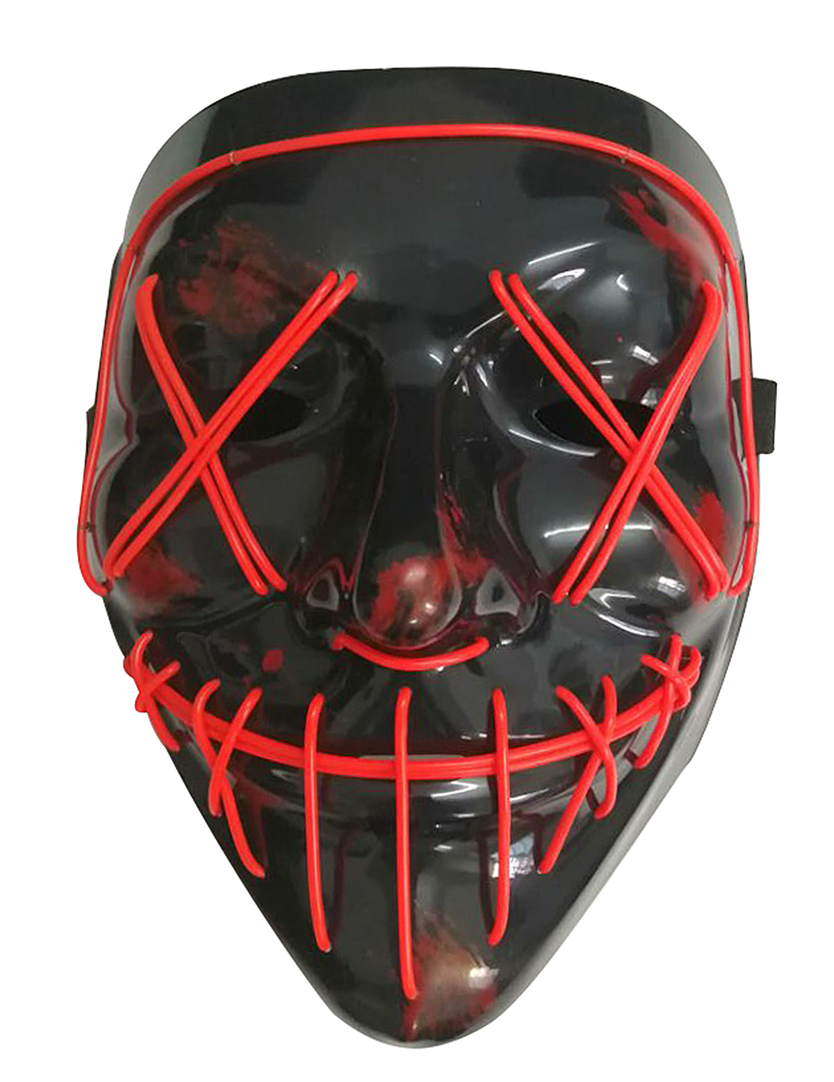 Vue de face du masque led lumineux pour adulte