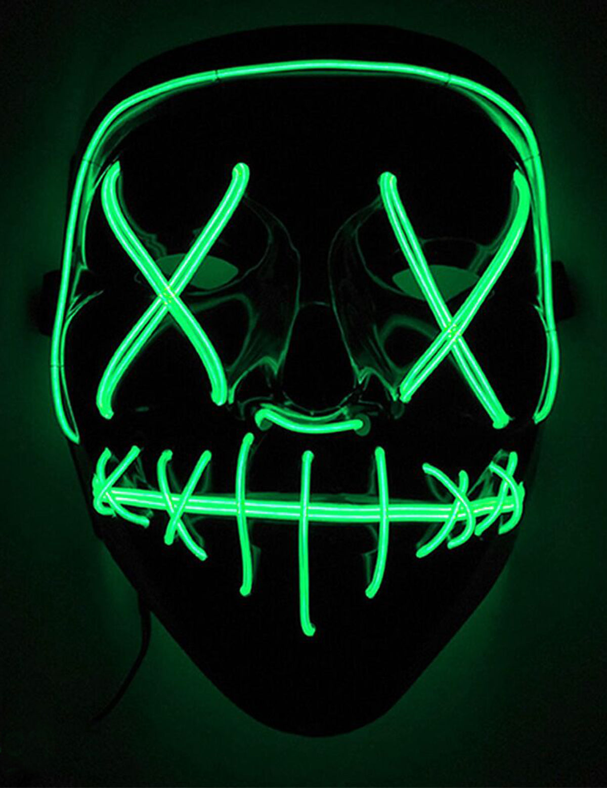 Masque led lumineux pour adulte vert