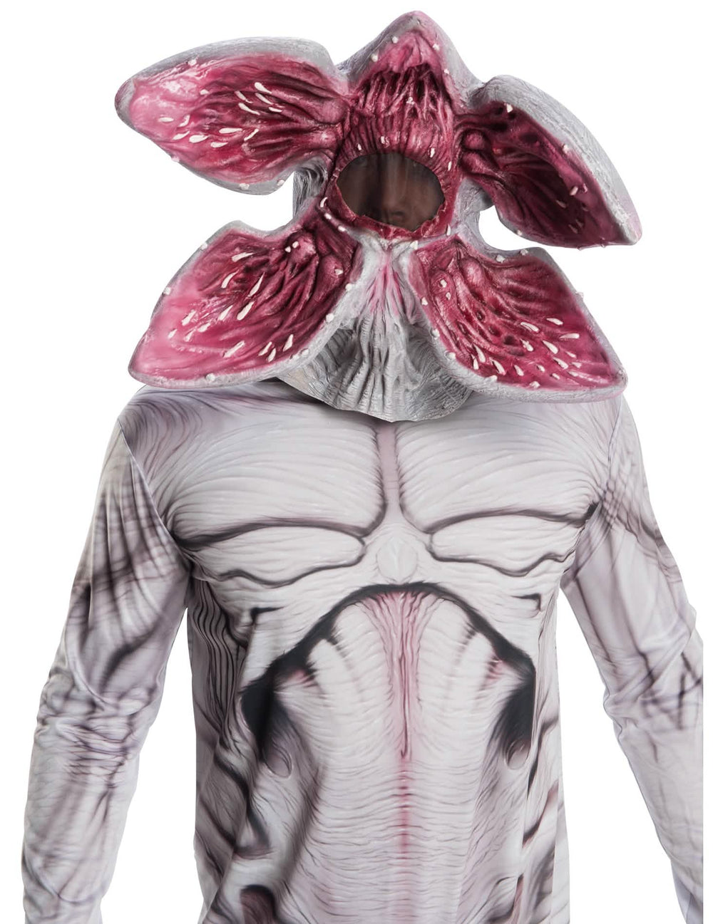 Máscara de luxo articulada Demogorgon Stranger Things para adulto cinzento e cor de rosa