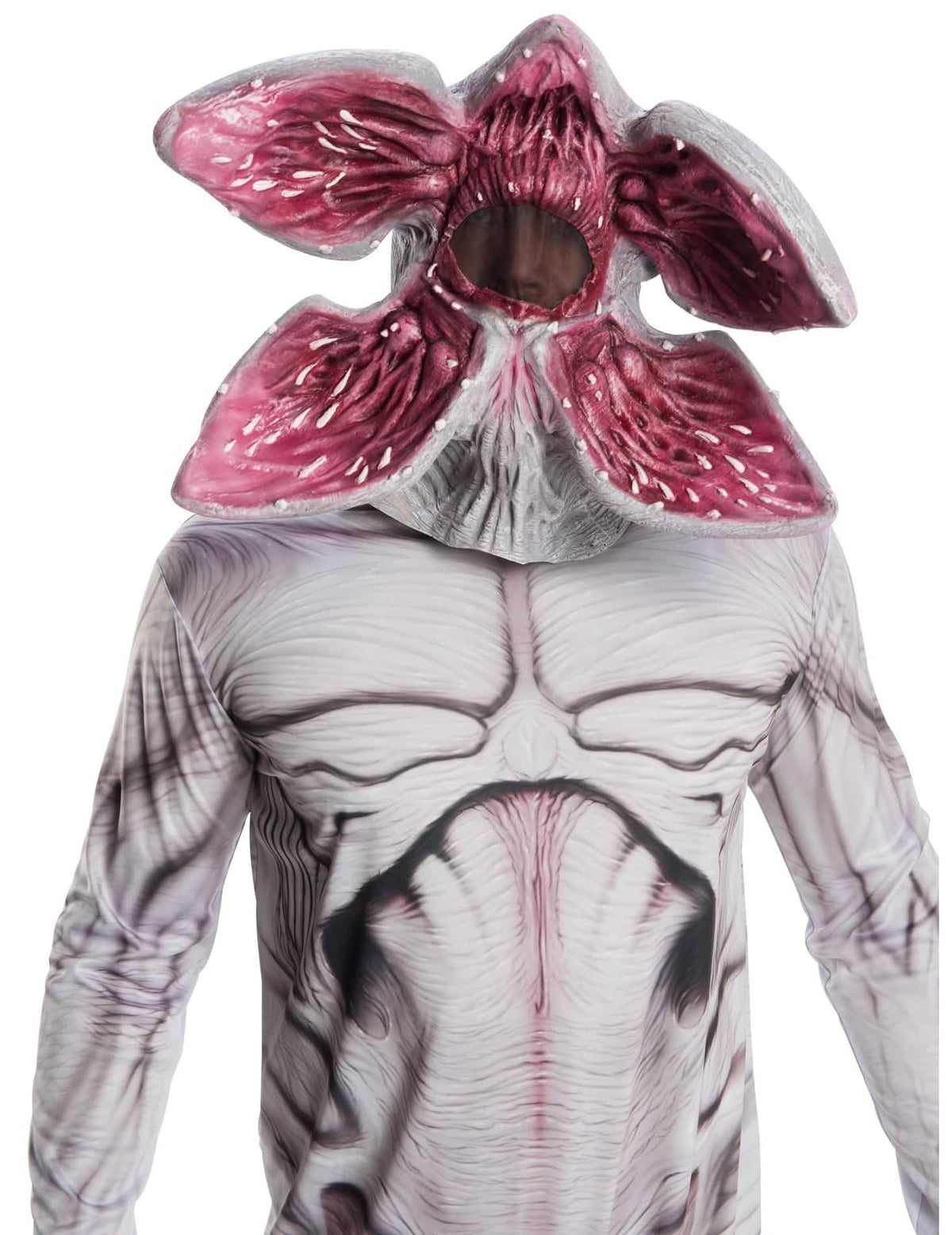 Máscara de luxo articulada Demogorgon Stranger Things para adulto cinzento e cor de rosa