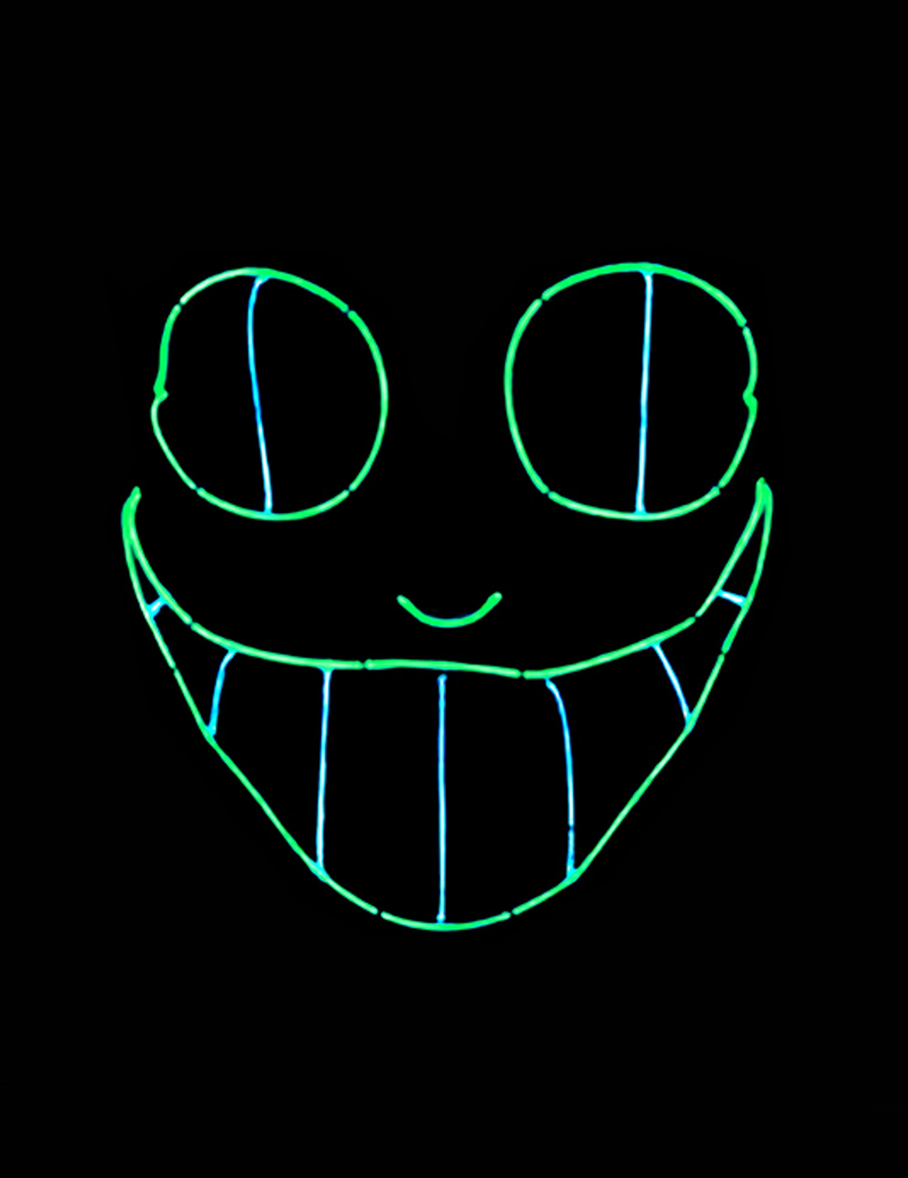 Effet lumineux dans le noir du masque luxe LED chat pour adulte