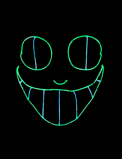 Effet lumineux dans le noir du masque luxe LED chat pour adulte