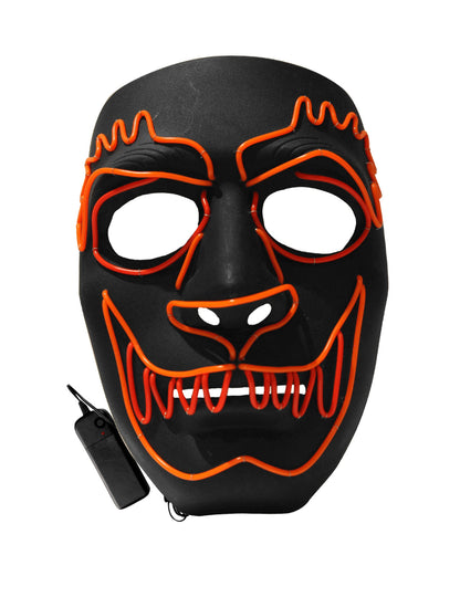 Masque luxe LED loup-garou pour adulte noir et orange