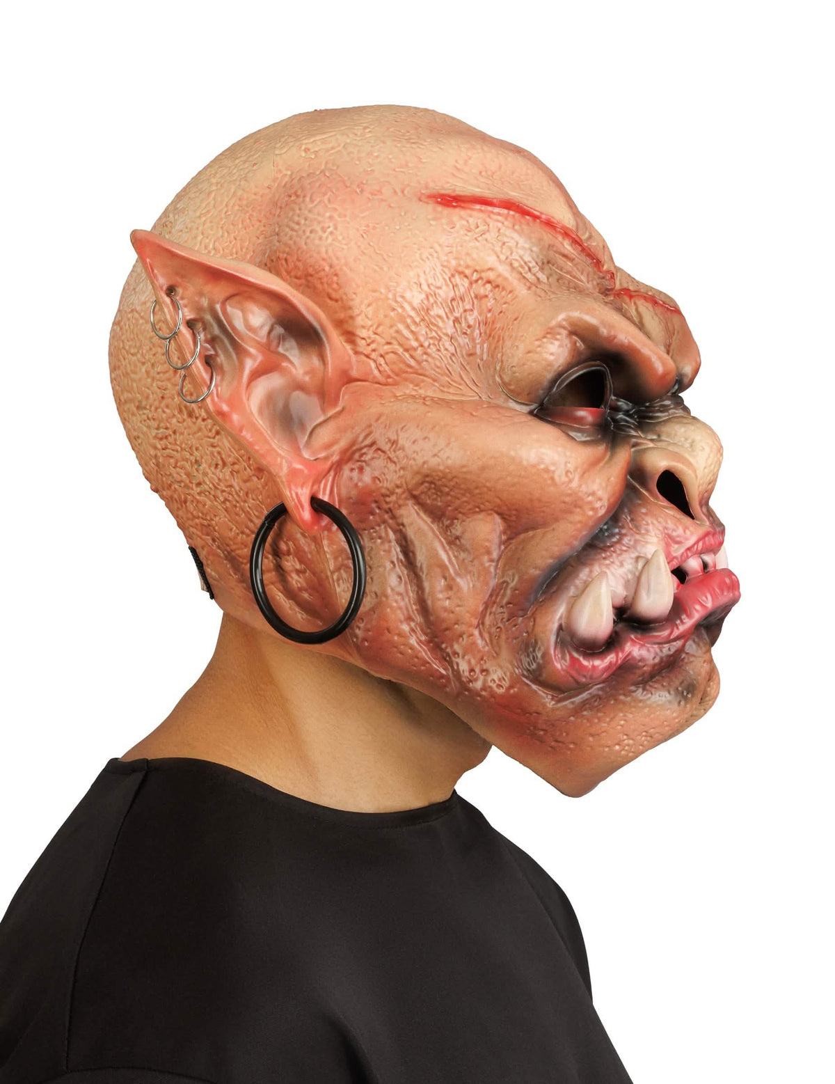 Máscara monstro com piercings luxo adulto