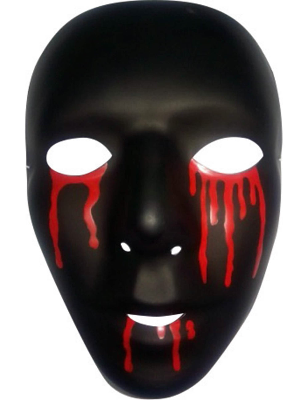 Máscara de halloween para homem preto com lágrimas de sangue vermelhas