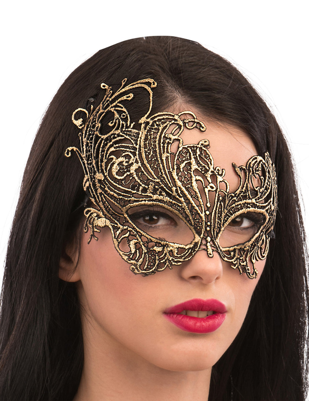 Masque en tissu macramé pour adulte or