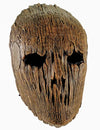 Masque Ouija pour adulte marron aspect bois avec inscriptions gravées