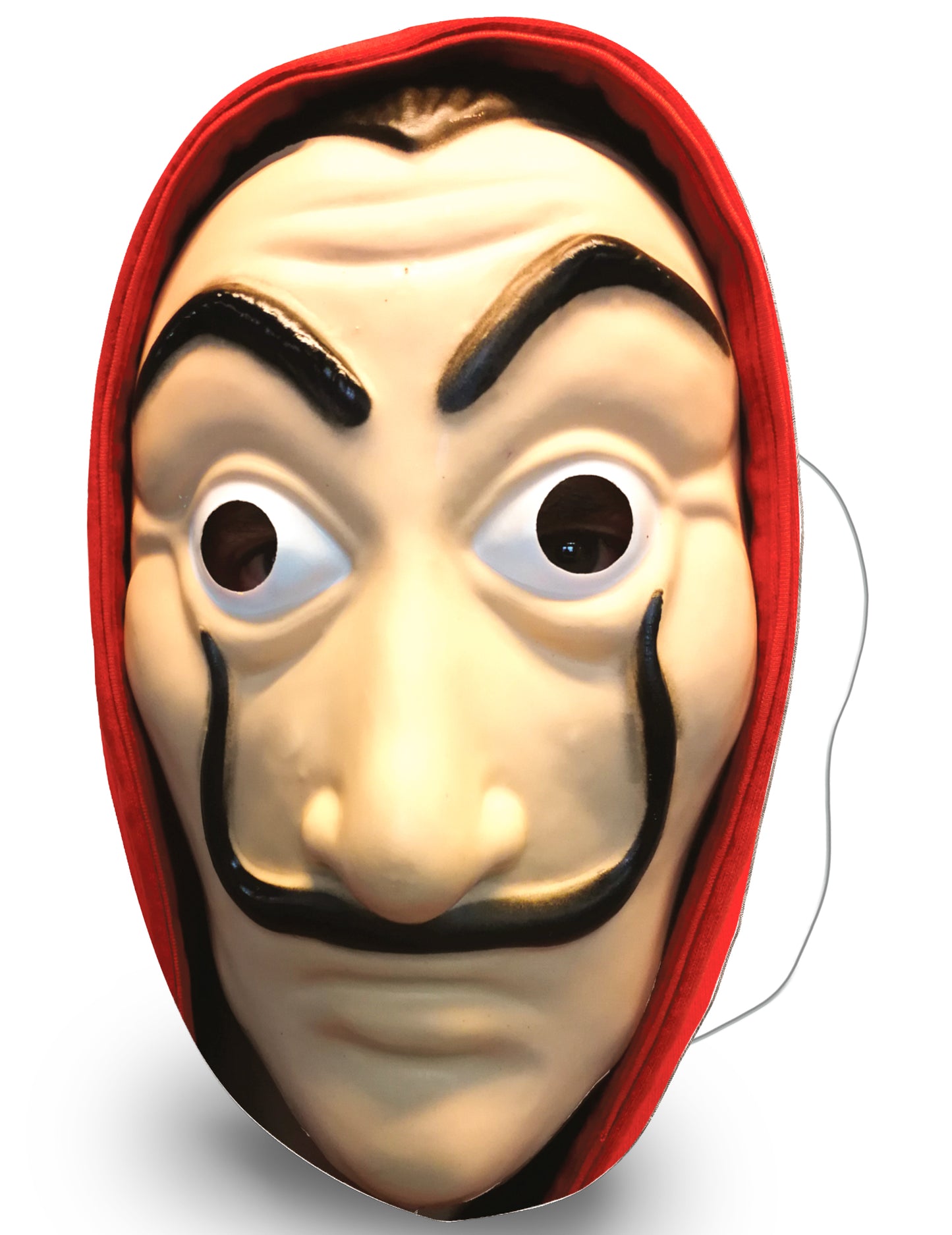 Vue de face du masque plat en carton braqueur