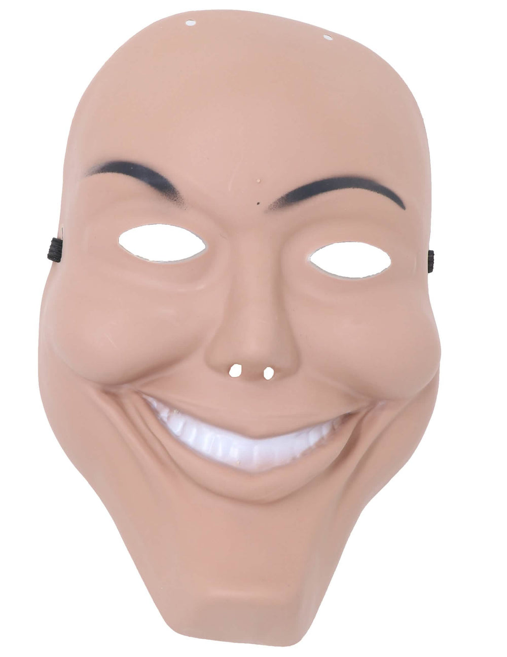 Grande aproximação do rosto da máscara de psicopata sorridente