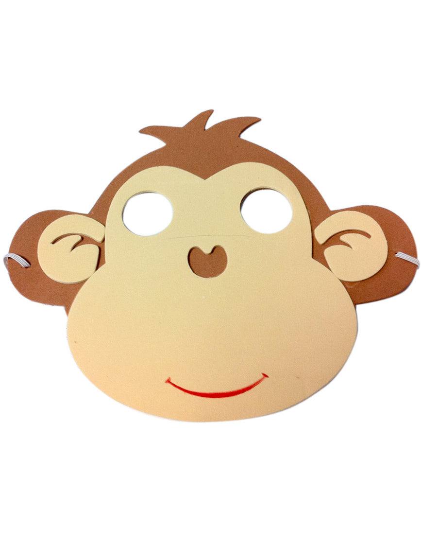 Masque de singe pour enfant marron et beige avec élastique