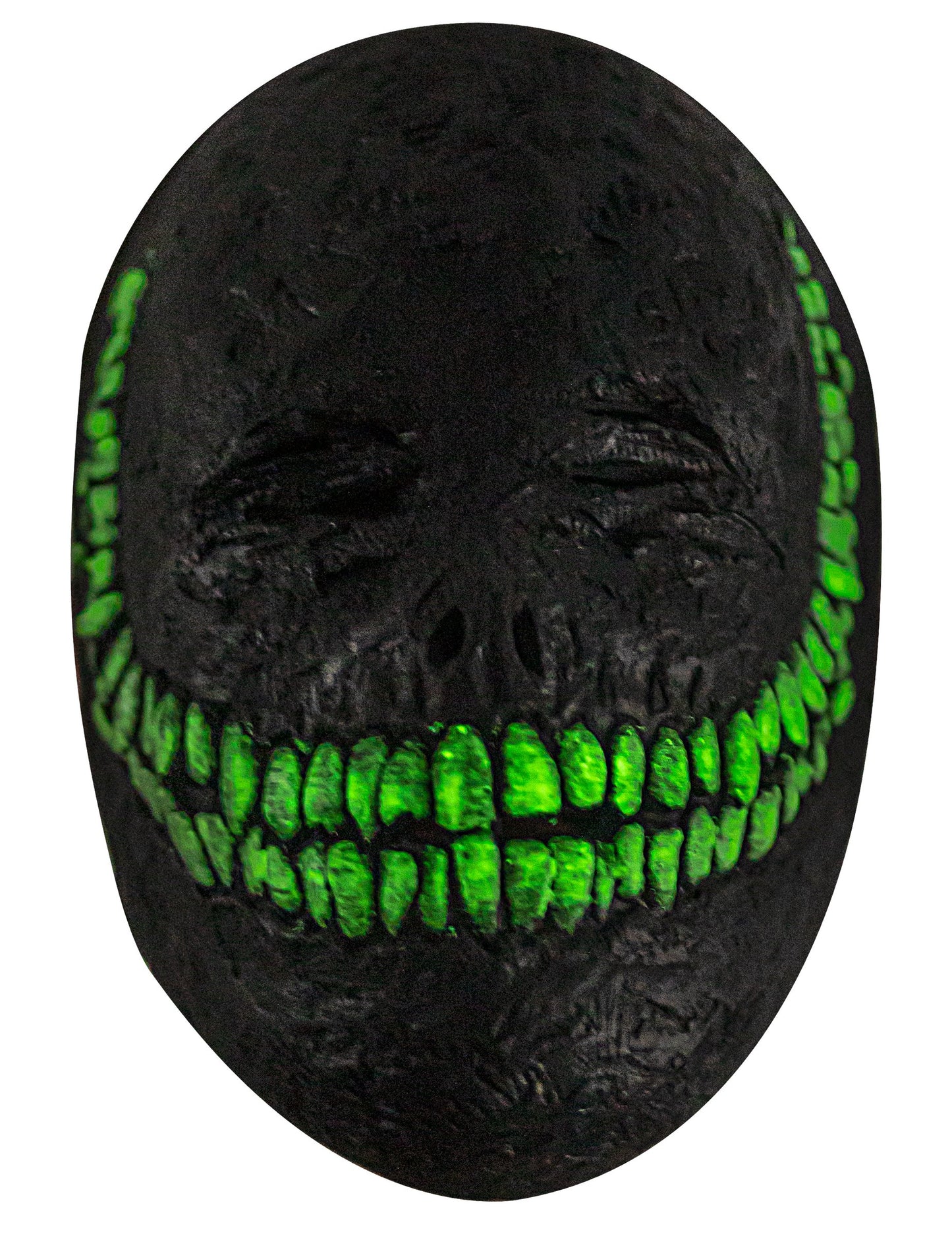Masque sourire de l'enfer pour adulte noir avec dents vertes