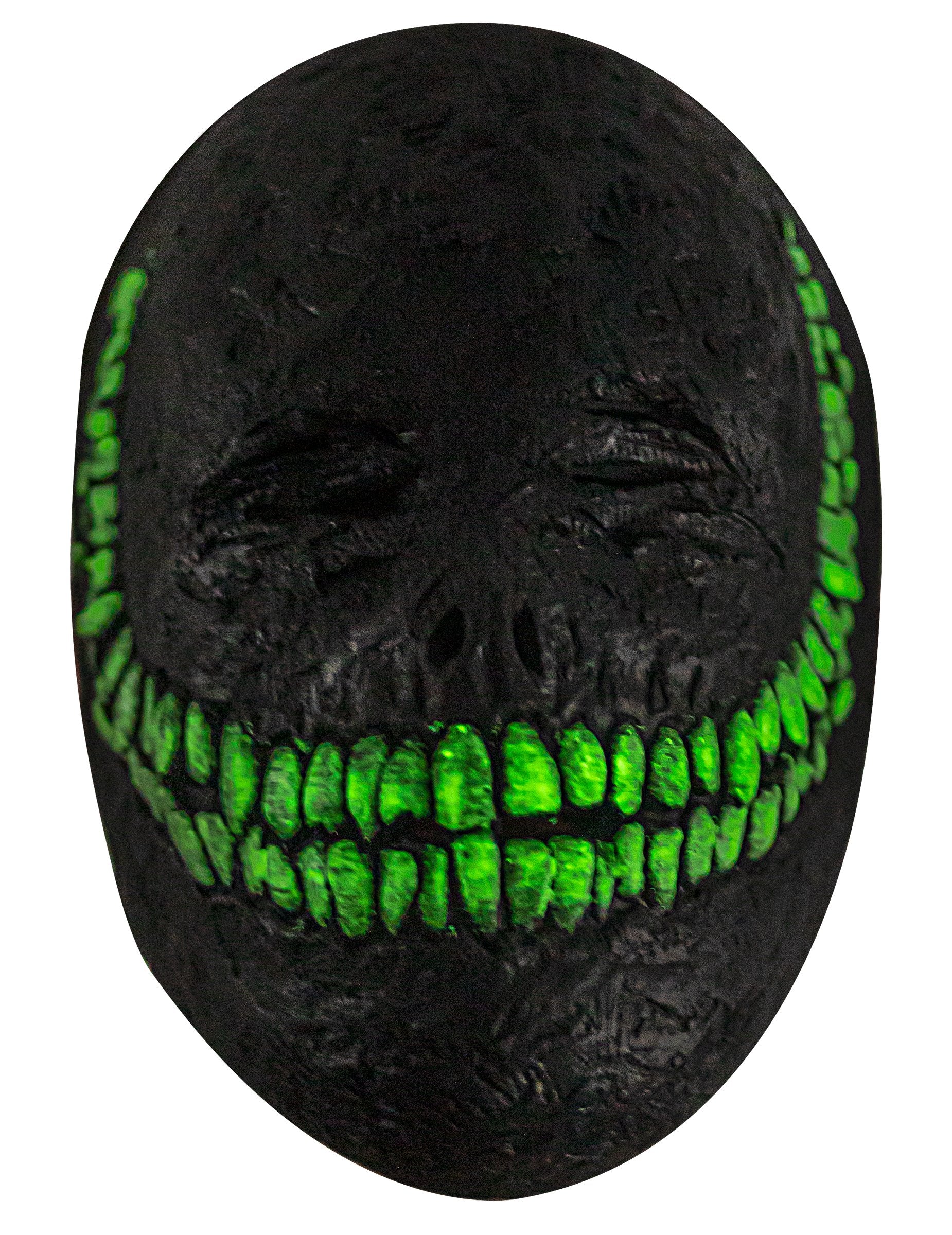 Masque sourire de l'enfer pour adulte noir avec dents vertes