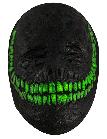 Masque sourire de l'enfer pour adulte noir avec dents vertes