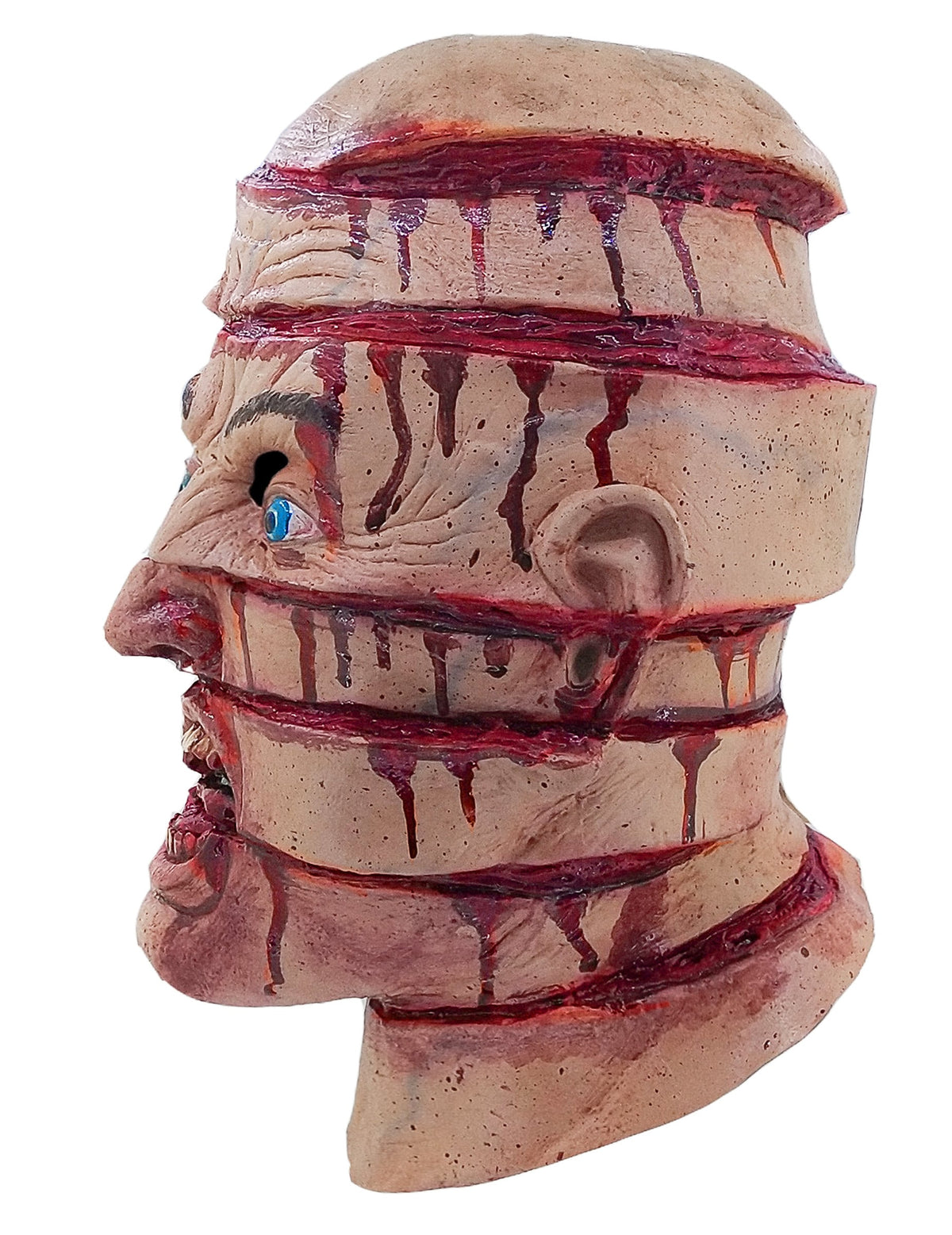 Vue de profil du masque de tête tranchée pour adulte