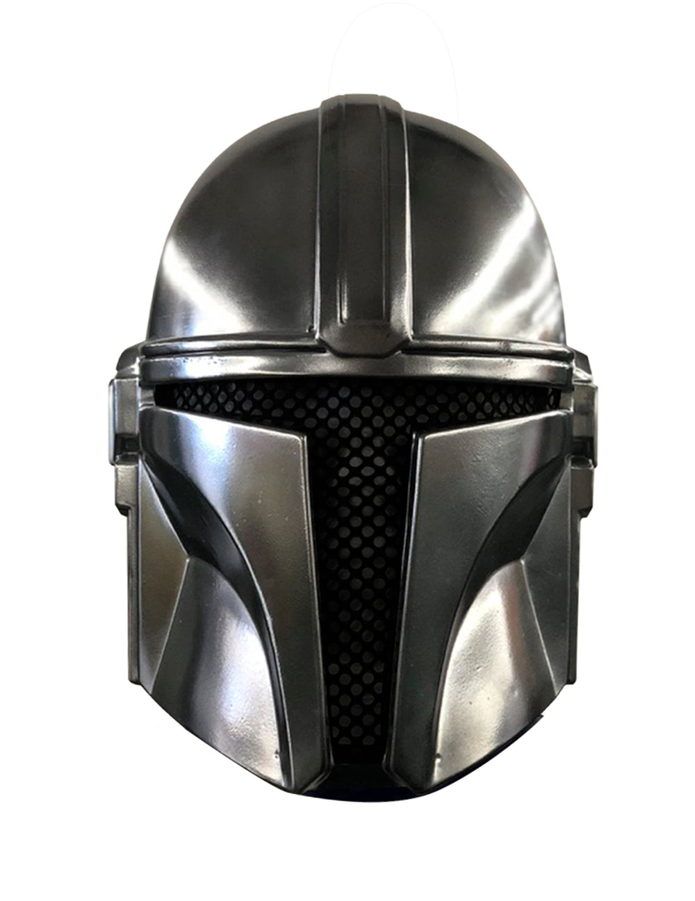 Masque The Mandalorian pour enfant gris métallisé avec visière noire