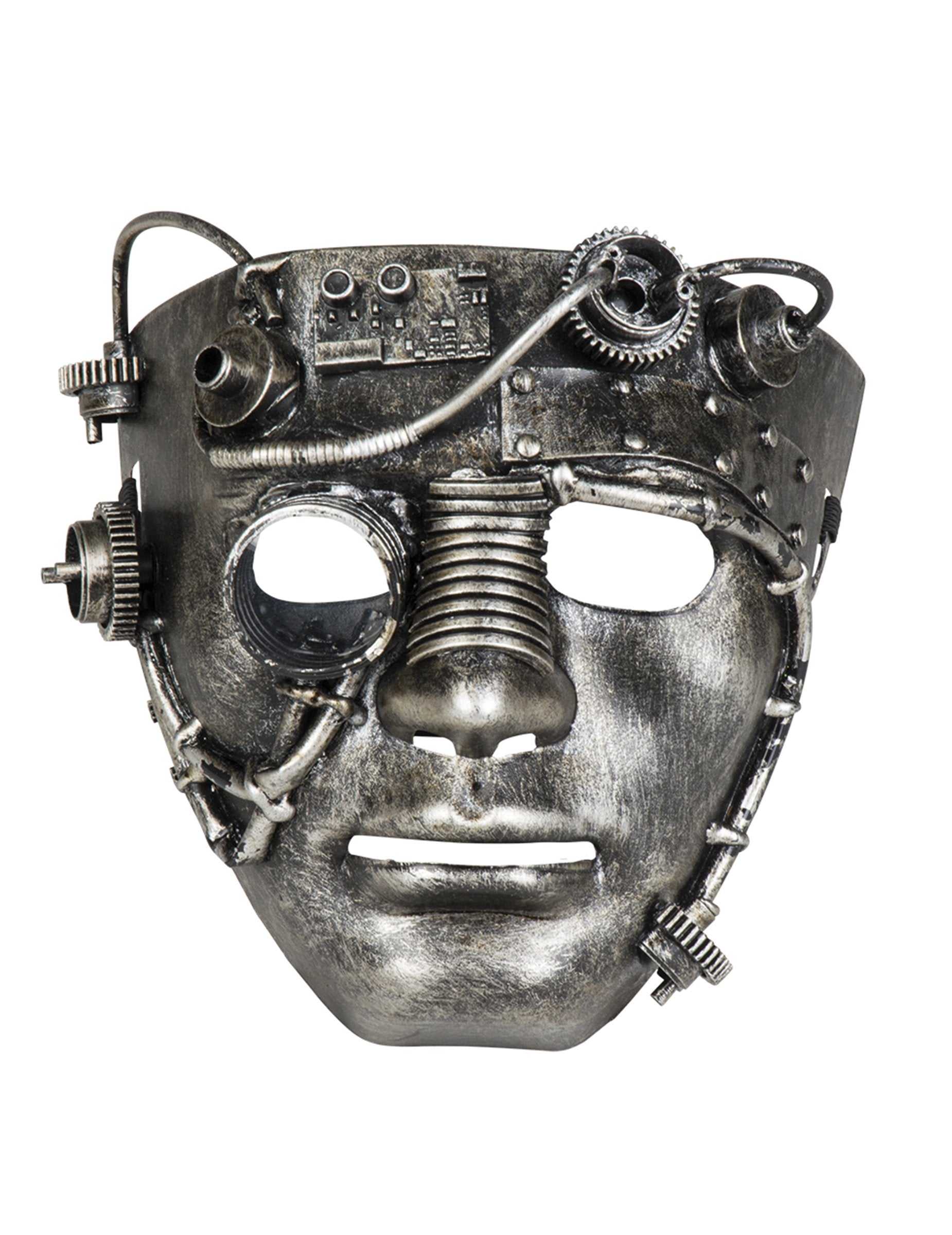 Vue de face du masque visage Steampunk pour adulte