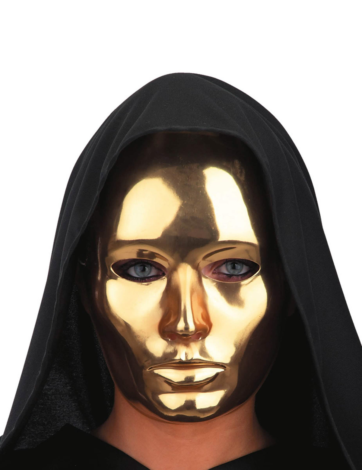 Máscara facial para adulto dourado cromado