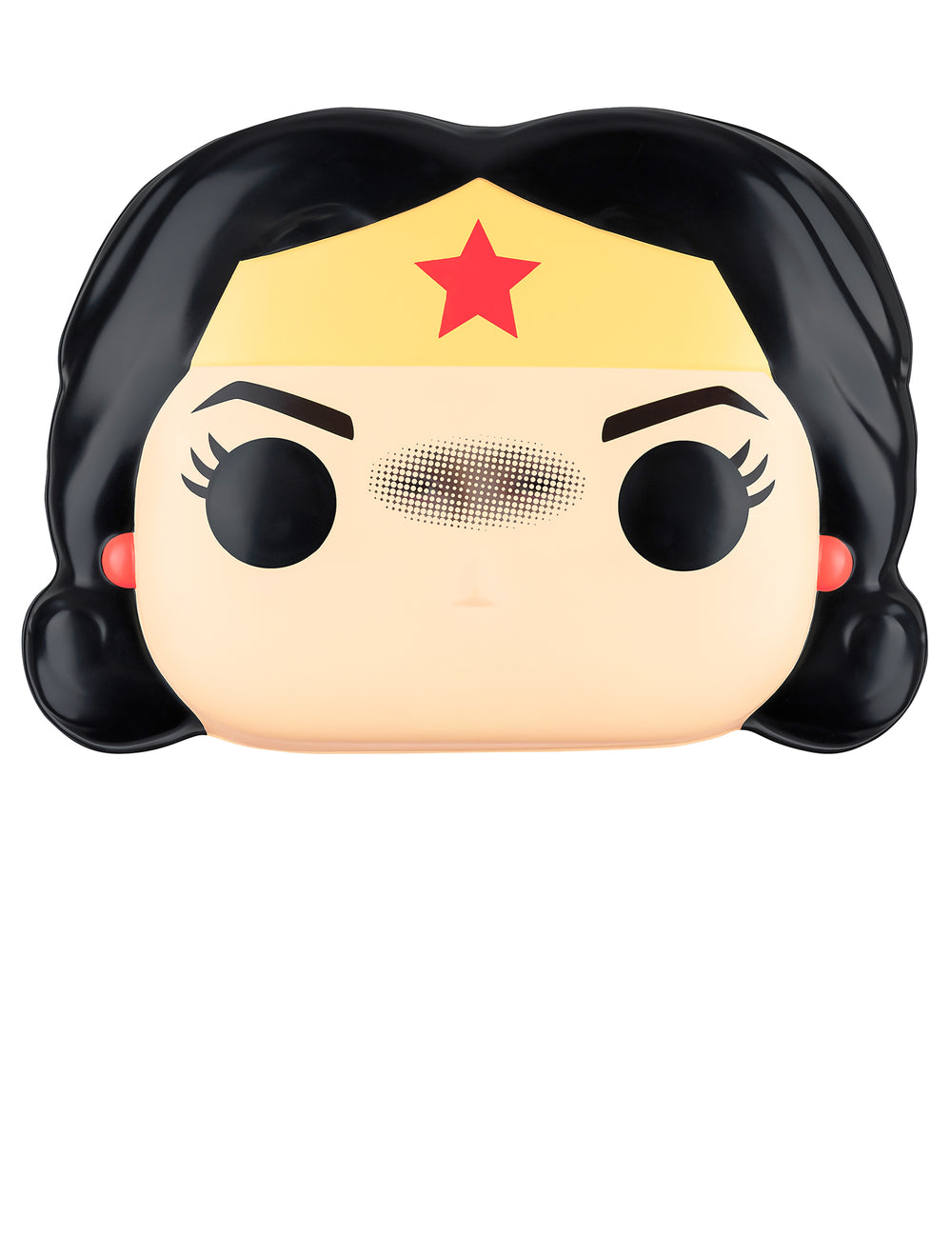 Masque Wonder Woman Funko Pop™ pour adulte jaune et noir avec étoile rouge