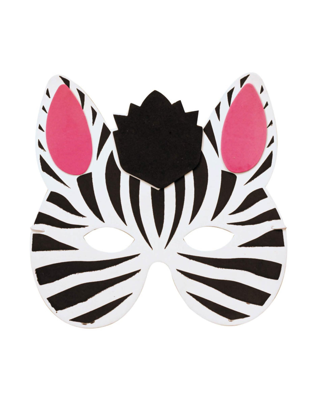 Máscara de zebra para criança black and white com orelhas rosas