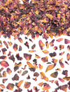 Confettis de fleurs naturelles séchées pour fête rose et orangé 400g
