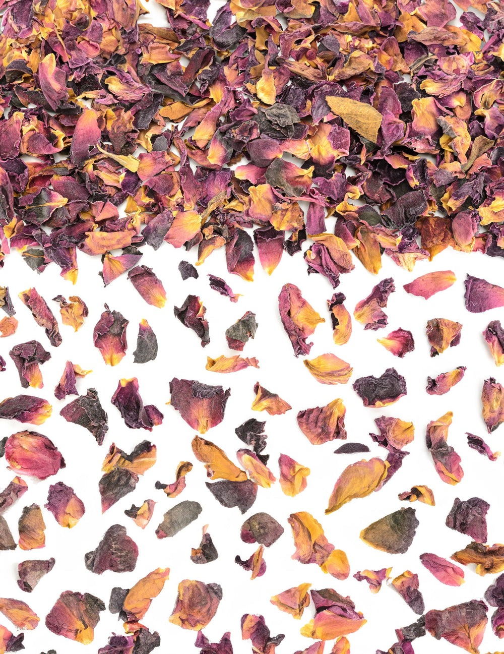 Confettis de fleurs naturelles séchées pour fête rose et orangé 400g