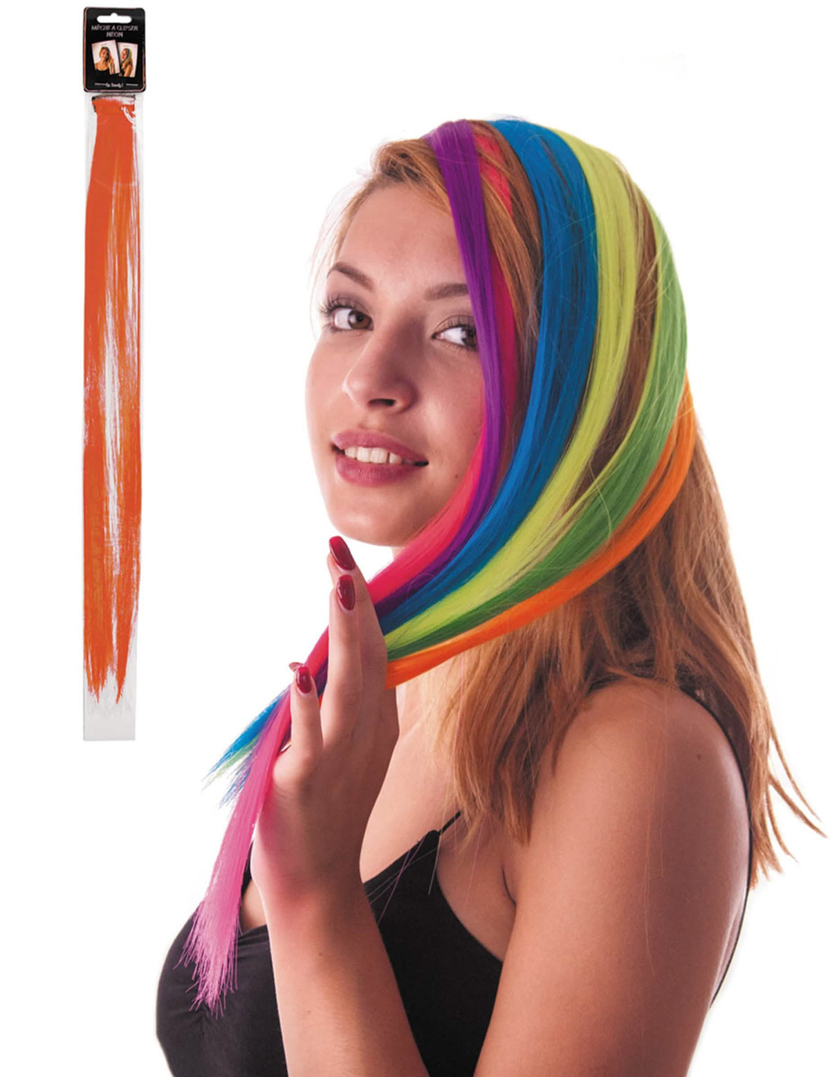 Madeixa de encaixe para cabelo para mulher cor de laranja