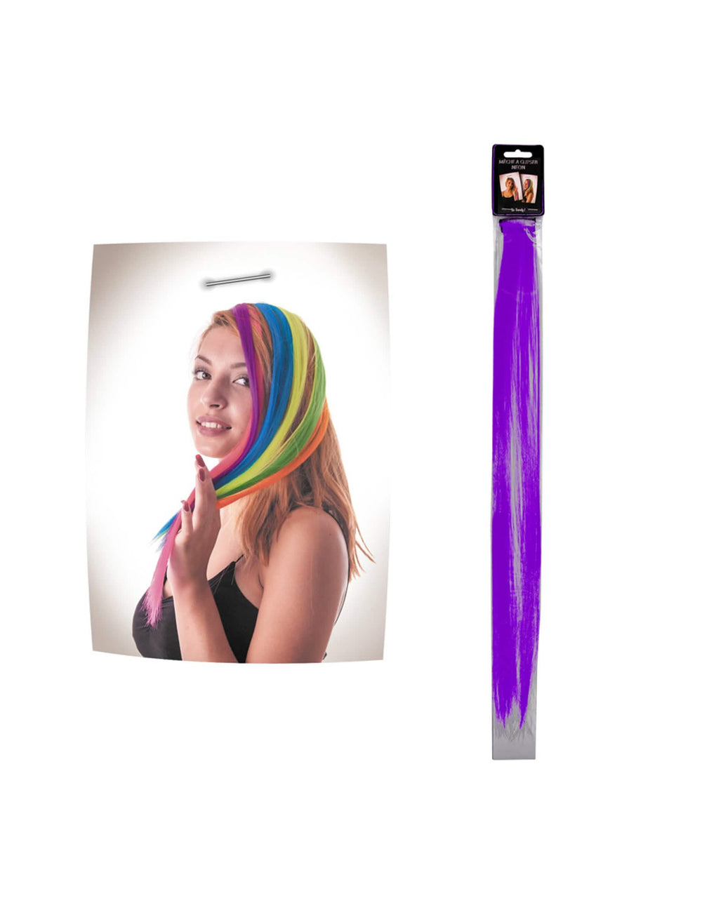Madeixa com clip para o cabelo para mulher violeta