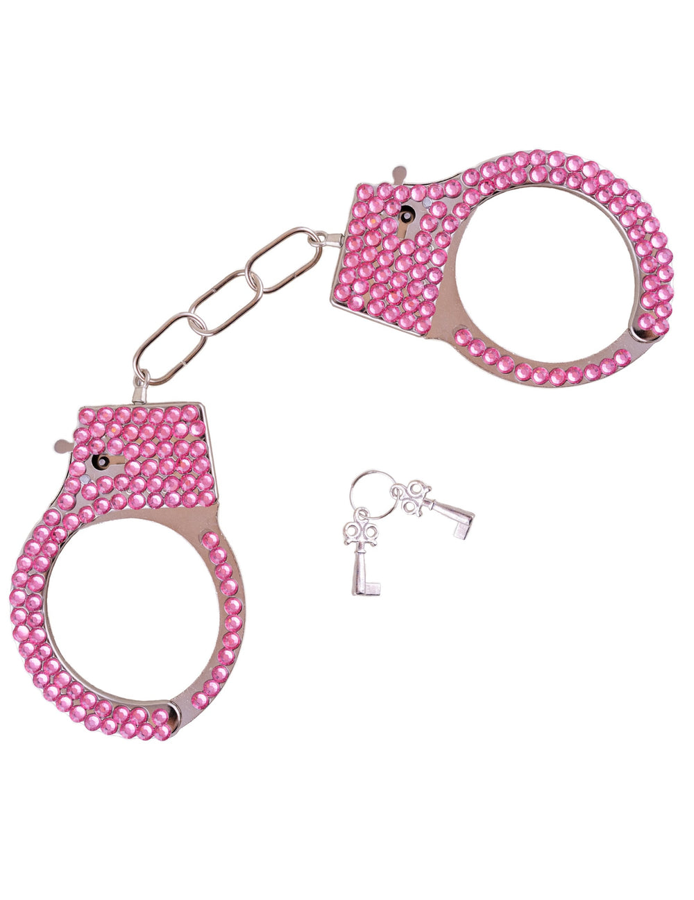 Menottes policières pour adulte avec strass roses