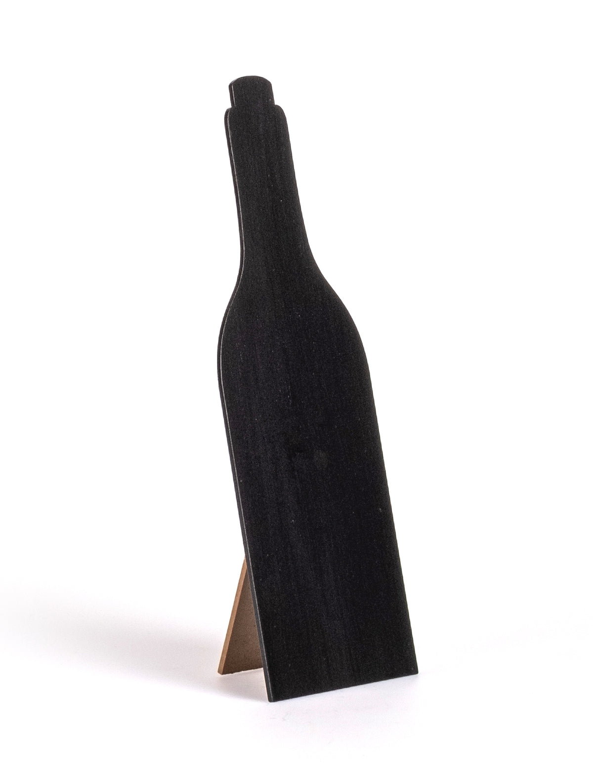 Menu ardoise bouteille de vin pour décoration de table noir en bois avec pied