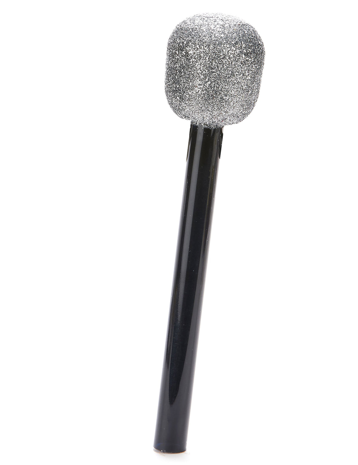 Micro chanteur pour adulte et enfant noir et argenté à paillettes