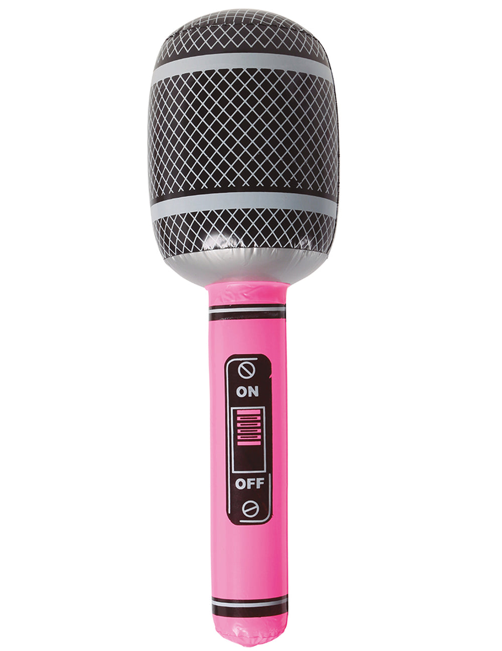 Gros plan sur le bouton factice et la grille du micro gonflable pour adulte