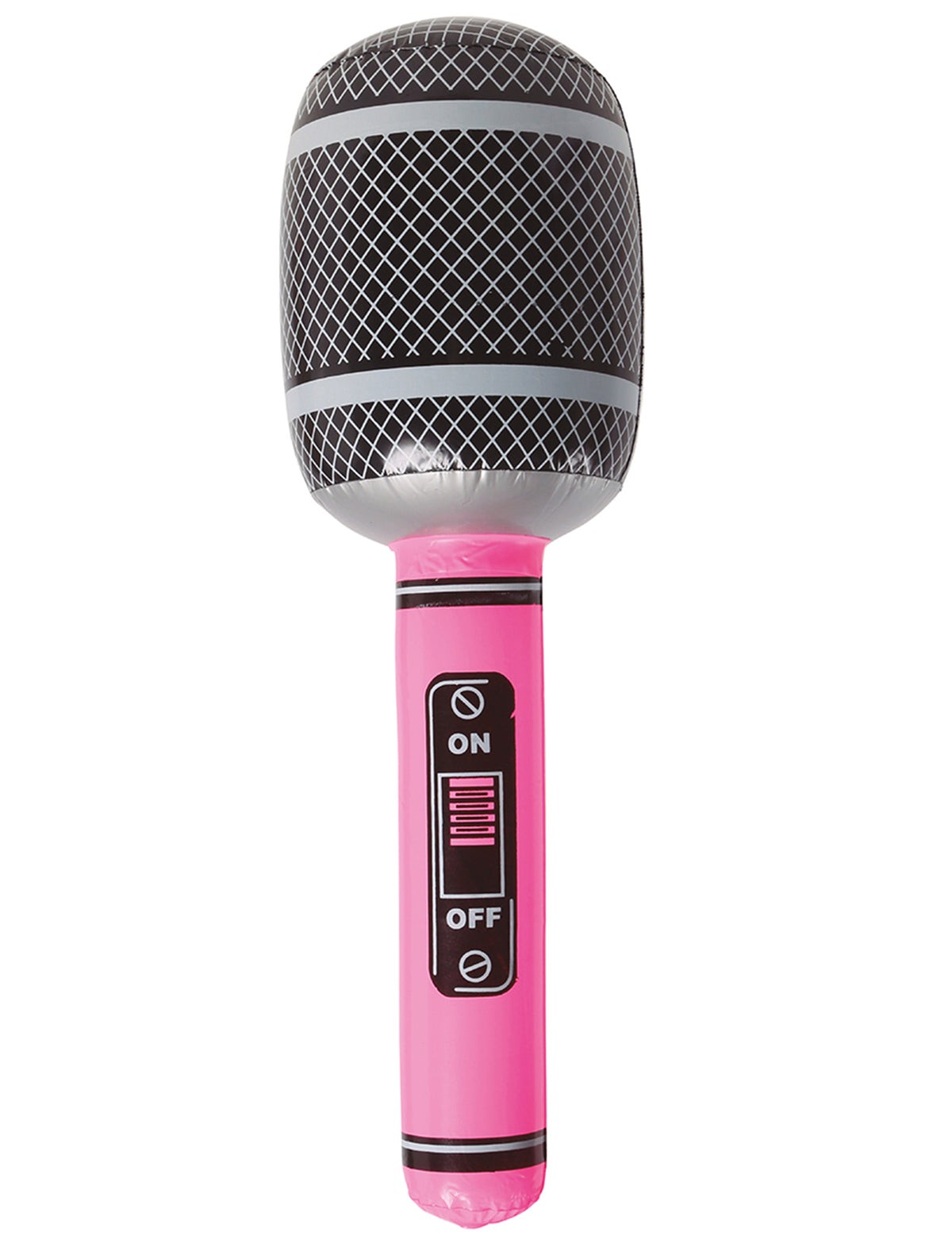 Gros plan sur le bouton factice et la grille du micro gonflable pour adulte