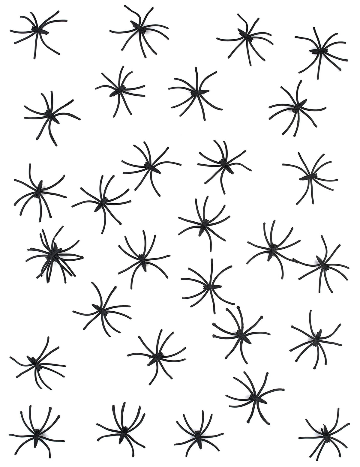 Lot de 30 mini araignées décoratives noires en plastique