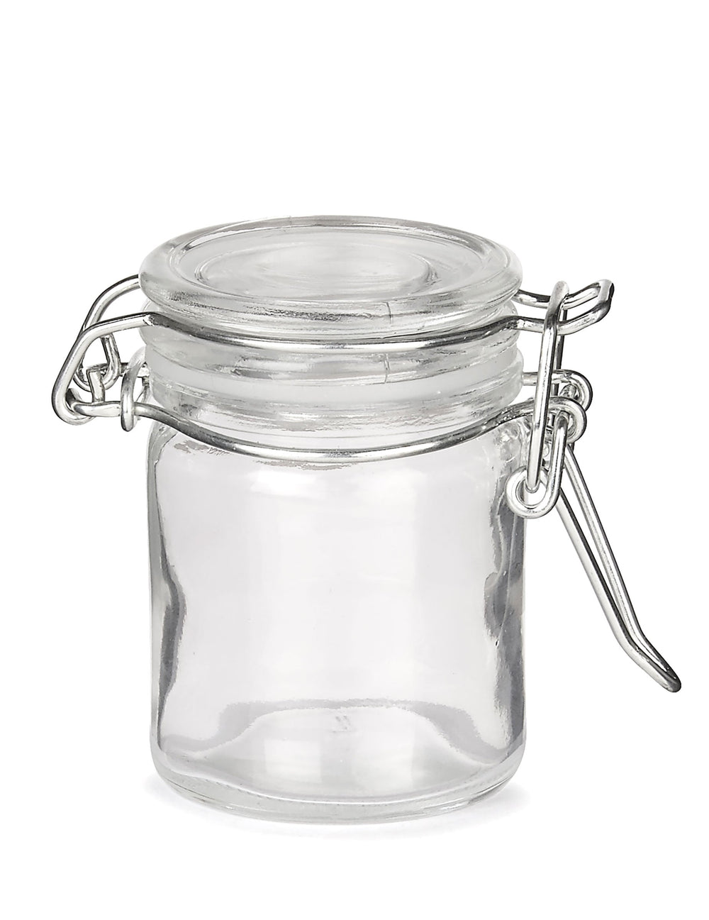 Bocal en verre de fête pour dragées transparent avec fermeture métallique