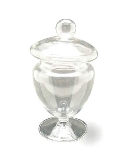 Mini bonbonnière de confeiteiro com pé em vidro transparente