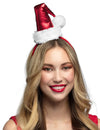 Mini bonnet de Noël métallisé pour adulte rouge et blanc