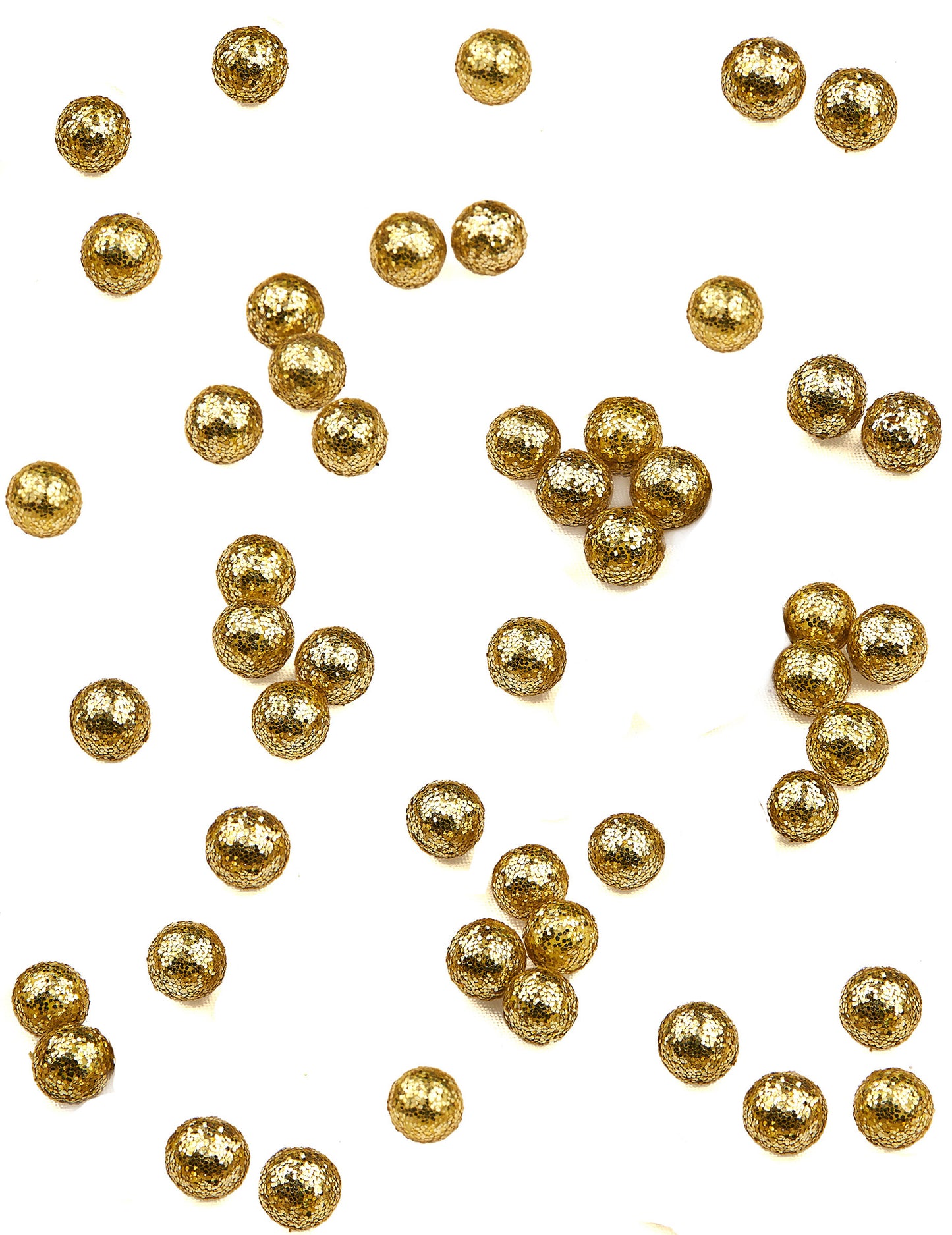 Confettis de table mini boules pailletées pour fête dorées