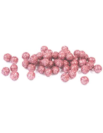 Mini bolas com purpurina para decoração em ouro rosa