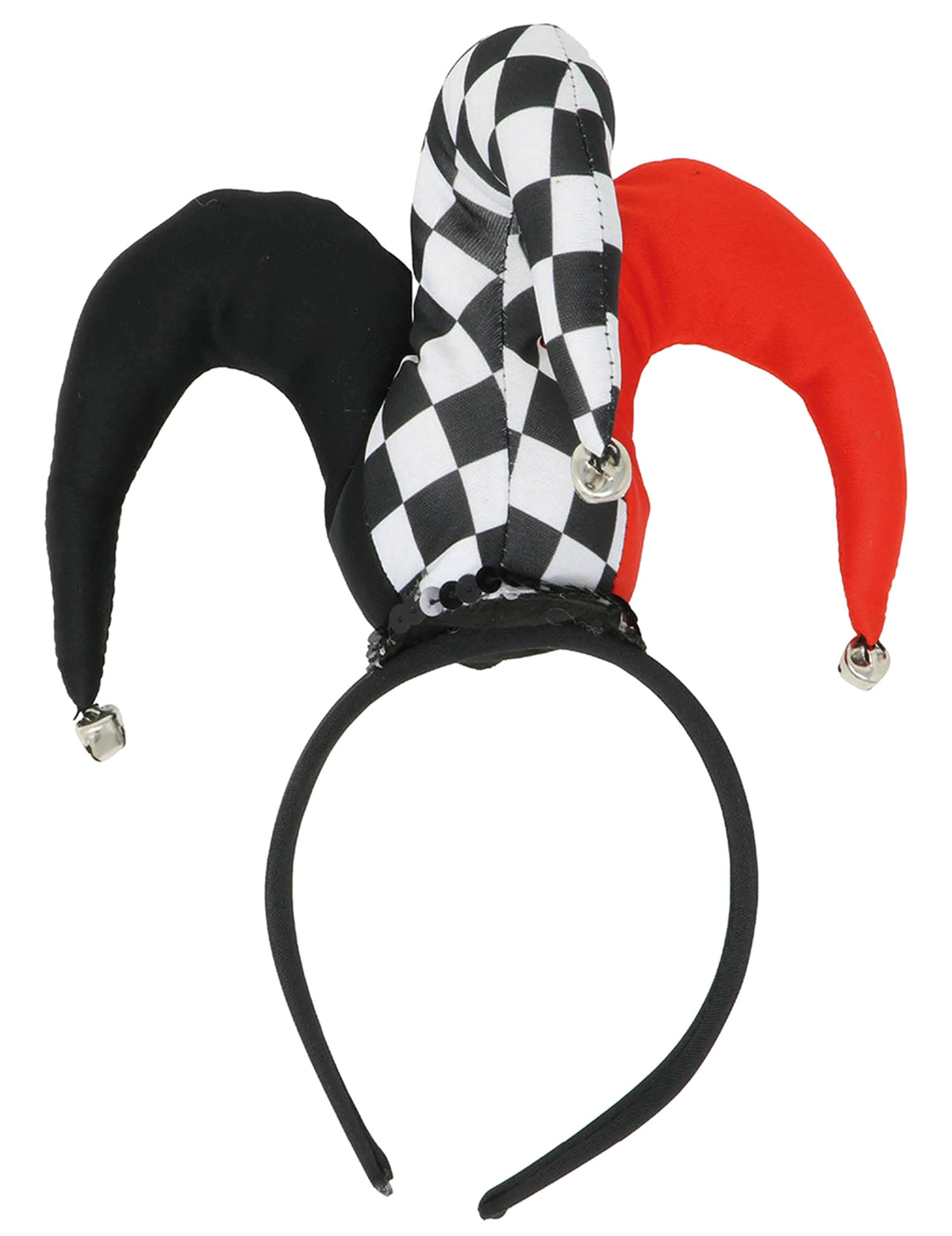 Vue de face sur serre-tête du mini chapeau bouffon