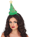 Mini chapeau sapin de Noël pour adulte vert avec étoile dorée et pompons multicolores