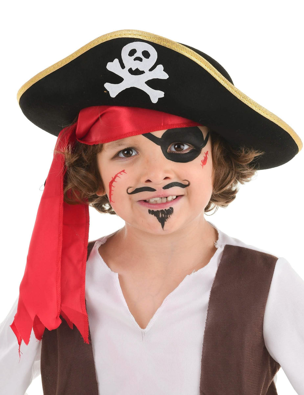 Mini kit maquilhagem pirata para criança preto e vermelho
