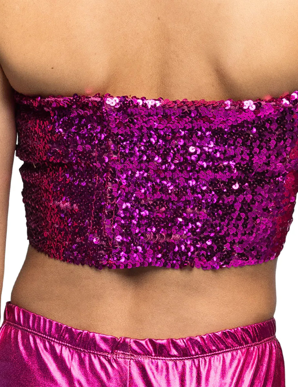 Vue de dos du mini top à sequins pour femme