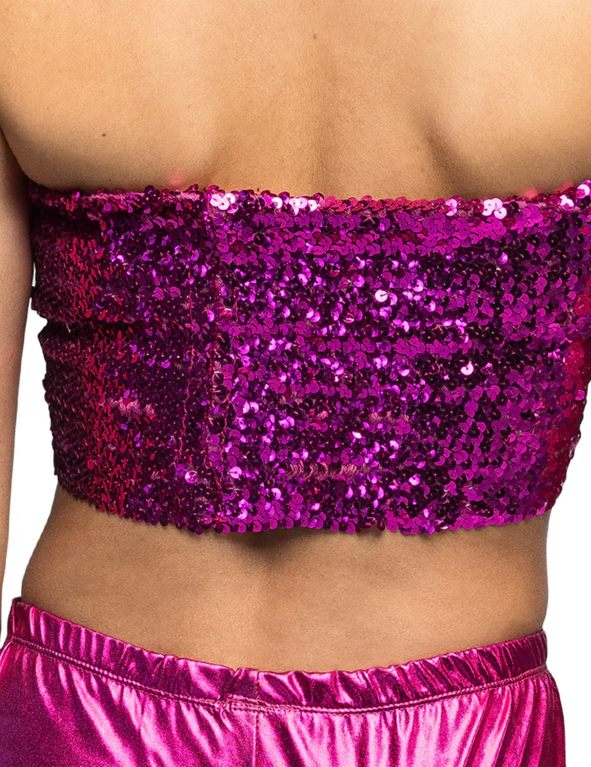 Vue de dos du mini top à sequins pour femme
