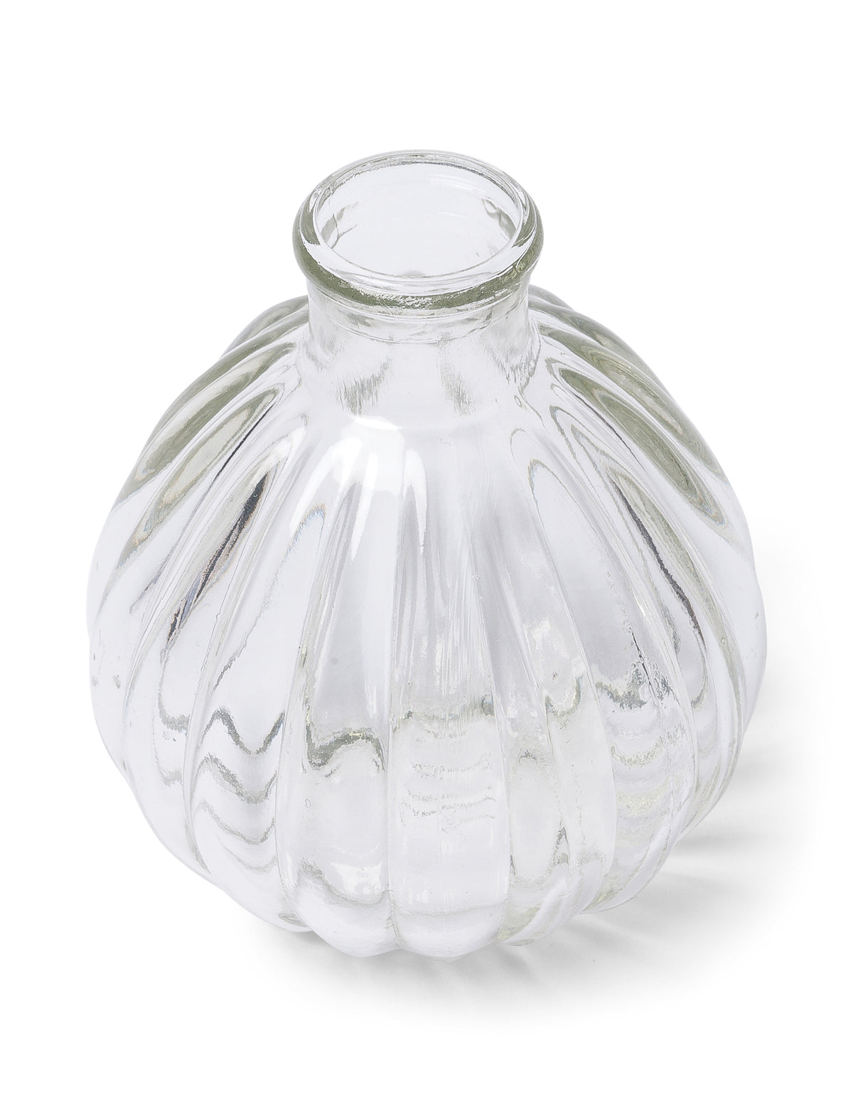 Mini vase rétro en verre ondulé transparent