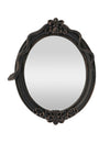 Espelho oval decorativo em resina com serpente preta 30 x 3 x 37 cm